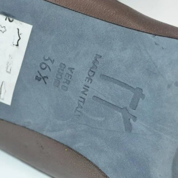 Thierry Rabotin Neutral Taupe Plum Nappa Leather Minimalist Heels Pumps 36.5 6 - Picture 10 of 12